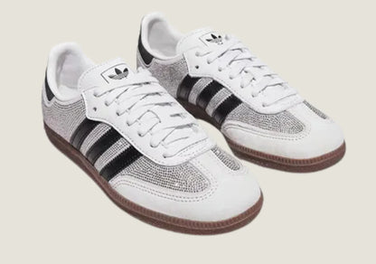 SAMBA OG RHINESTONE-EMBELLISHED TRAINERS