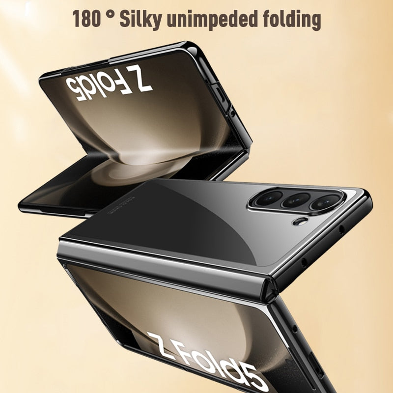 Luxury Electroplated Transparent Case For Samsung Galaxy Z Fold 5