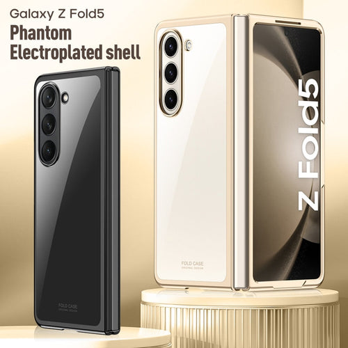 Luxury Electroplated Transparent Case For Samsung Galaxy Z Fold 5