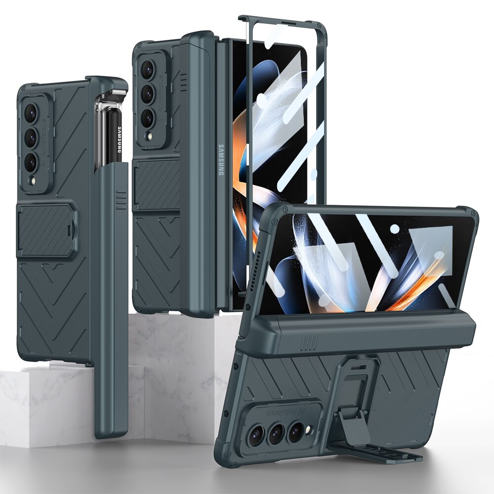 Magnetic Case with Kickstand & Pen Holder For Galaxy Z Fold 4