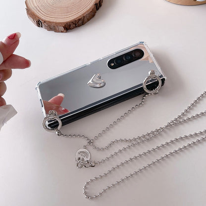 Mirror Case with Removable Chain For Samsung Galaxy Z FOLD 4 5G